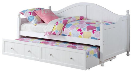 EVETTE White Twin Day Bed With Trundle