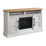 Villa - Console With 23" Fireplace Insert - White & Natural