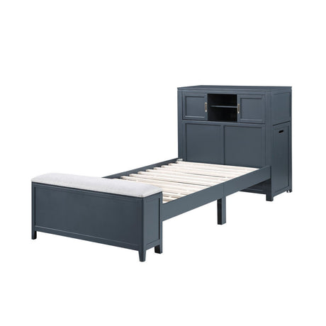 Sloane - Bookcase Bed With Hidden Desk, Stool And Storage Bench
