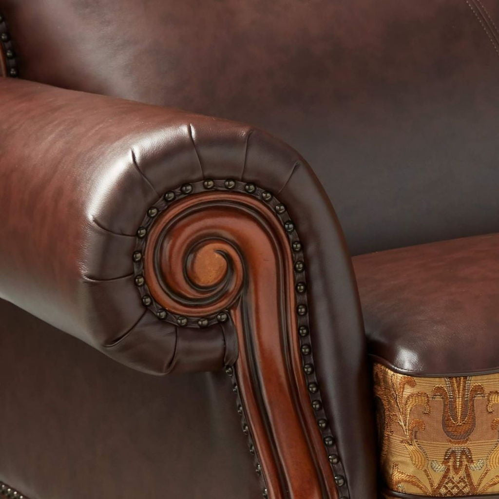 Dresden - Sofa - Bone PU & Gold Patina