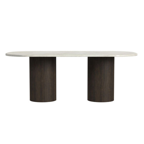 Sylvie - Oval Dining Table With Faux Marble Top