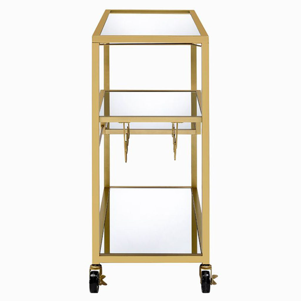 Adamsen - Serving Cart - Mirrored & Champagne