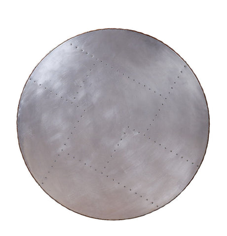Tamas - 16" Coffee Table - Aluminum & Cocoa Top Grain Leather