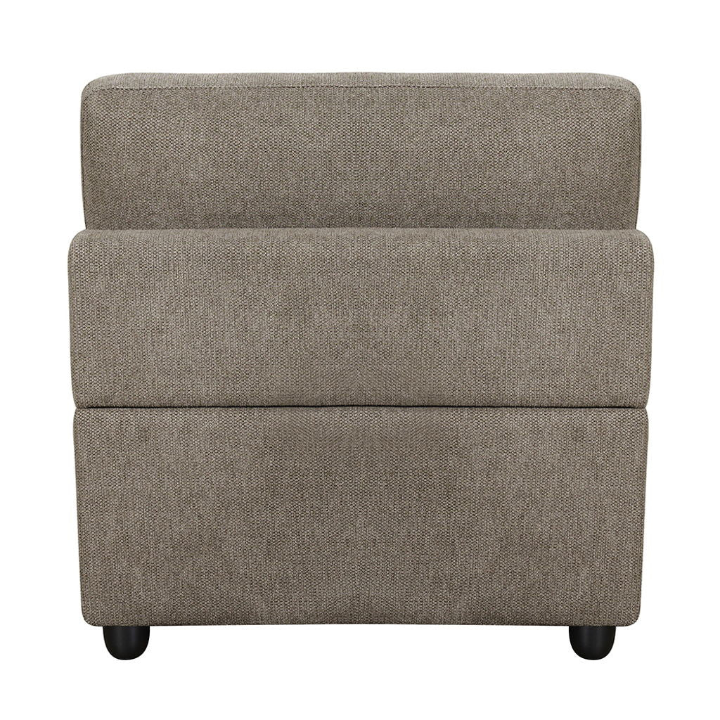 Rylie - Modular Armless Chair With Pillow - Brown Linen