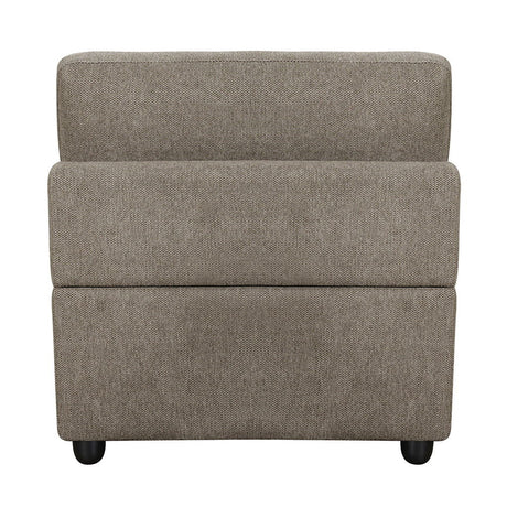 Rylie - Modular Armless Chair With Pillow - Brown Linen