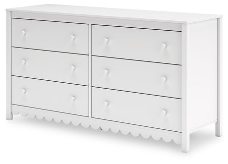 Hallityn - Six Drawer Dresser - White