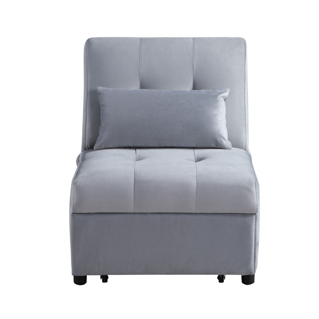 Garrell - Lift Top Storage Bench With Pull-Out Bed - Gray