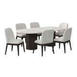 Sylvie - 7 Piece Standard Height Dining Set (Oval Table And Six Chairs) - Dark Brown