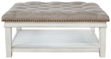 Kanwyn - Uph Ottoman Cocktail Table - Whitewash