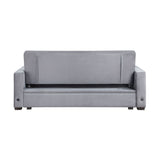 Grady - Convertible Sofa With Hidden Storage, Cup Holders And Charging Ports - Gray