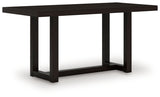 Neymorton - 5 Pc. - Rectangular Dining Room Counter Table, 4 Barstools - Dark Grayish Brown