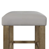 Charnell - Counter Height Stool (Set of 2) - Gray Synthetic Leather & Oak