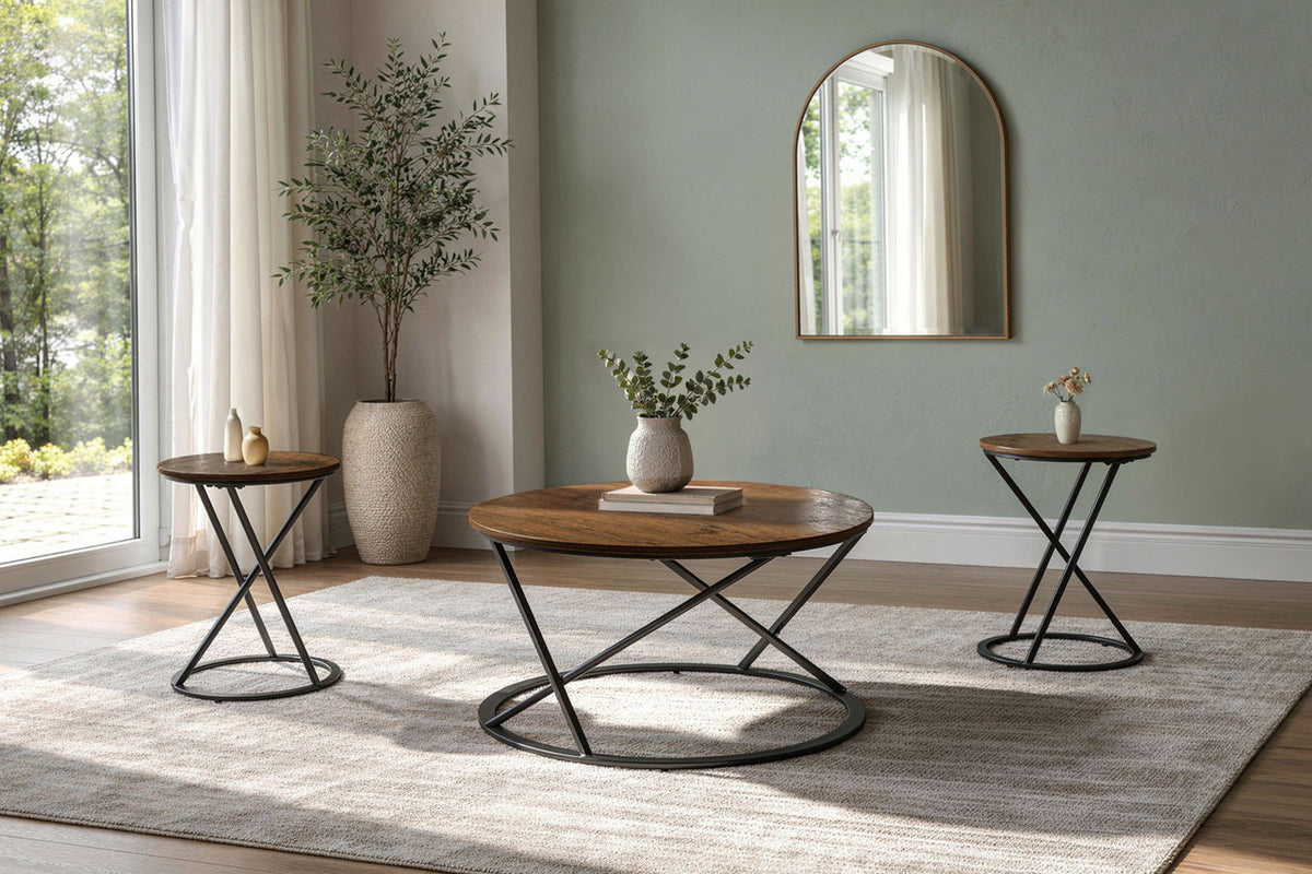 Emery - 3 Piece Occasional Set (1 Coffee & 2 End Tables) - White / Black