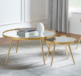 ROSELYN 2 Piece Mirror Top Nesting Coffee Table