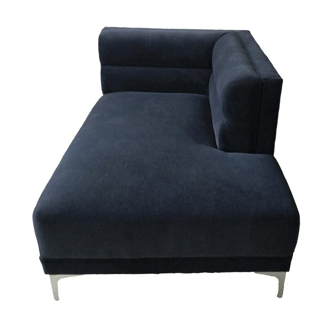 WESTBIE Matte Indigo Velvet 112" Wide Sectional
