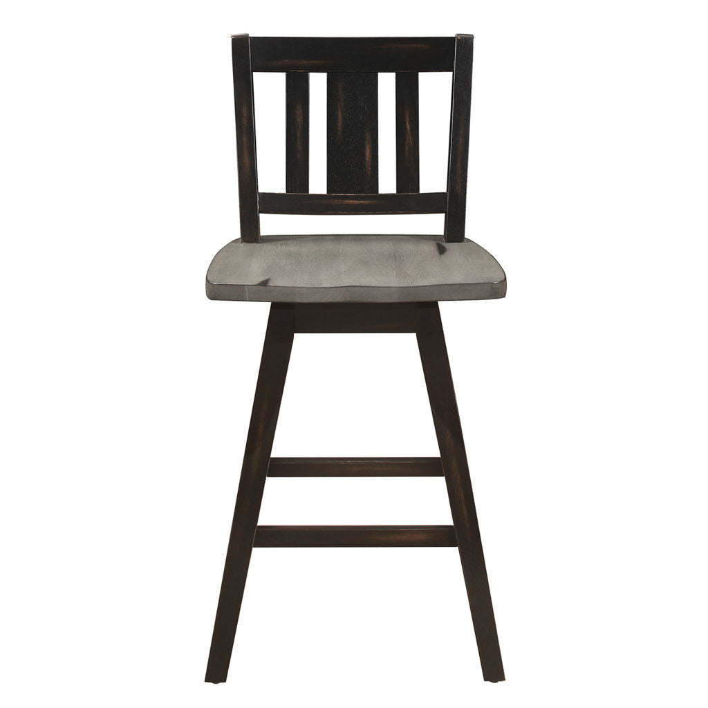 Amsonia - Swivel Counter Height Chair (Set of 2) - Black / Gray
