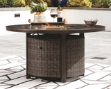 Paradise Trail - 5 Pc. - Conversation Set with 4 Swivel Lounge Chairs - Medium Brown