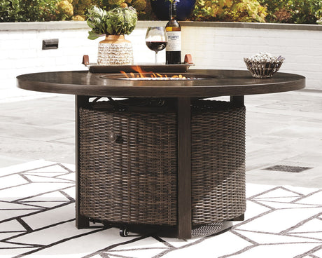 Paradise Trail - 5 Pc. - Conversation Set with 4 Swivel Lounge Chairs - Medium Brown