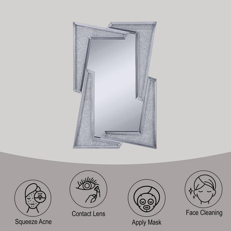 Noralie - 47" Accent Mirror - Mirrored & Faux Diamonds