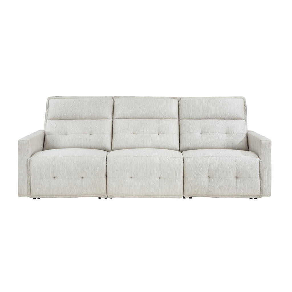 Salida - Power Double Reclining Sofa With Power Headrests - White