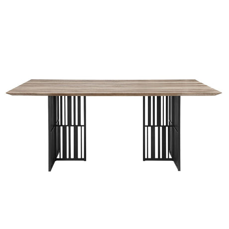 Zudora - Dining Table - Antique Oak & Black
