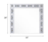 Noralie - 28" X 32" Accent Mirror - Mirrored & Faux Diamonds