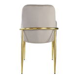 Barnard - Side Chair (Set of 2) - Gray Velvet & Mirrored Gold