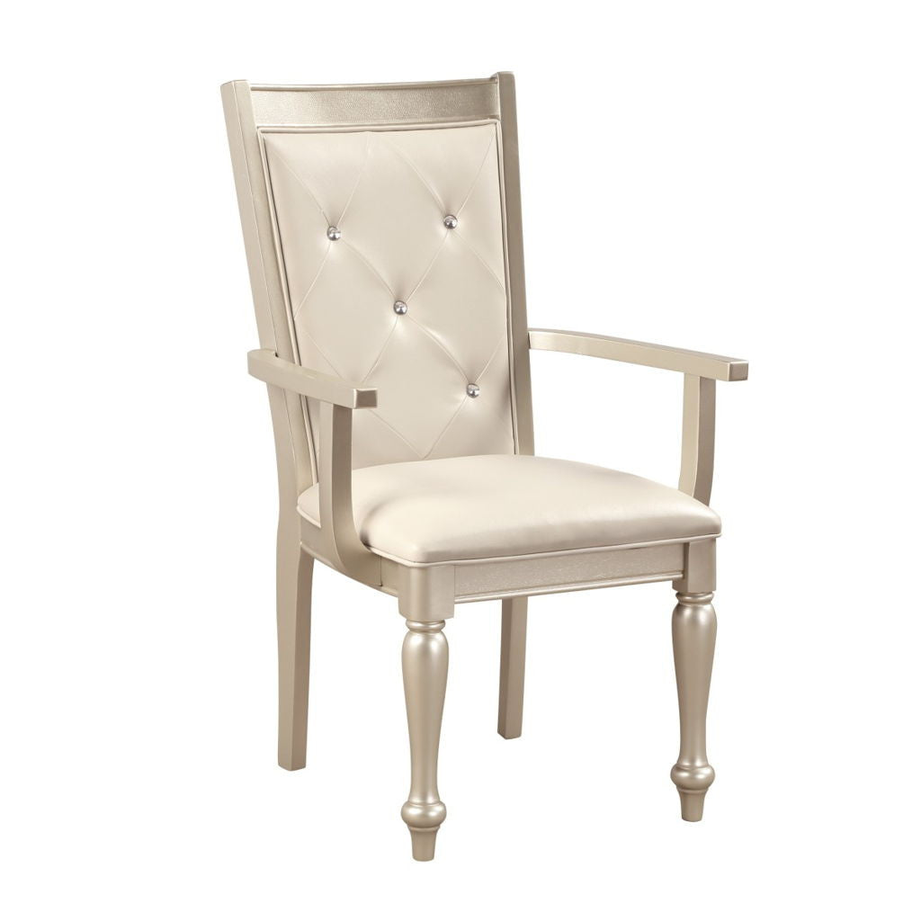 Celandine - Arm Chair (Set of 2) - Gold / Silver / Champagne