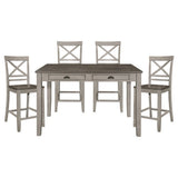 Brightleaf - 5 Piece Dining Room Set (Table & 4 Side Chairs) - Gray