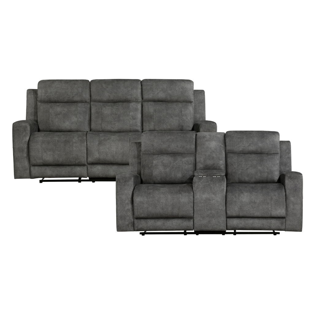 Muncie - Sofa & Loveseat - Dark Gray