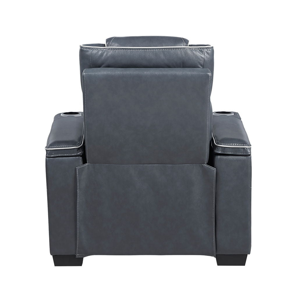 Apex - Power Reclining Chair With Power Headrest, Storage Arms With Cup Holders, Air Massage And Heat, LED Lighting And Charging Ports