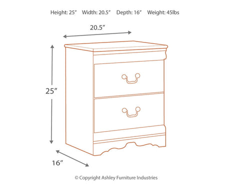 Anarasia - Two Drawer Night Stand - White