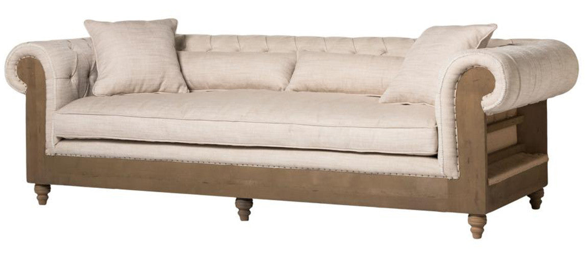 Federick White Tufted Sofa