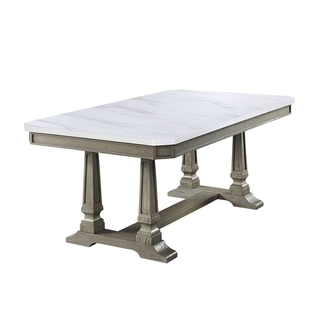 Zumala - Dining Table - Marble Top & Weathered Oak