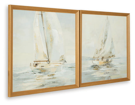Winbrook - Wall Art Set (Set of 2) - Gray / Tan / Gold Finish