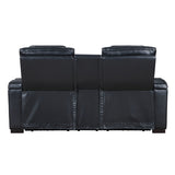 Ephron - Power Motion Loveseat With Console, Power Headrests, LED & Speakers - Black