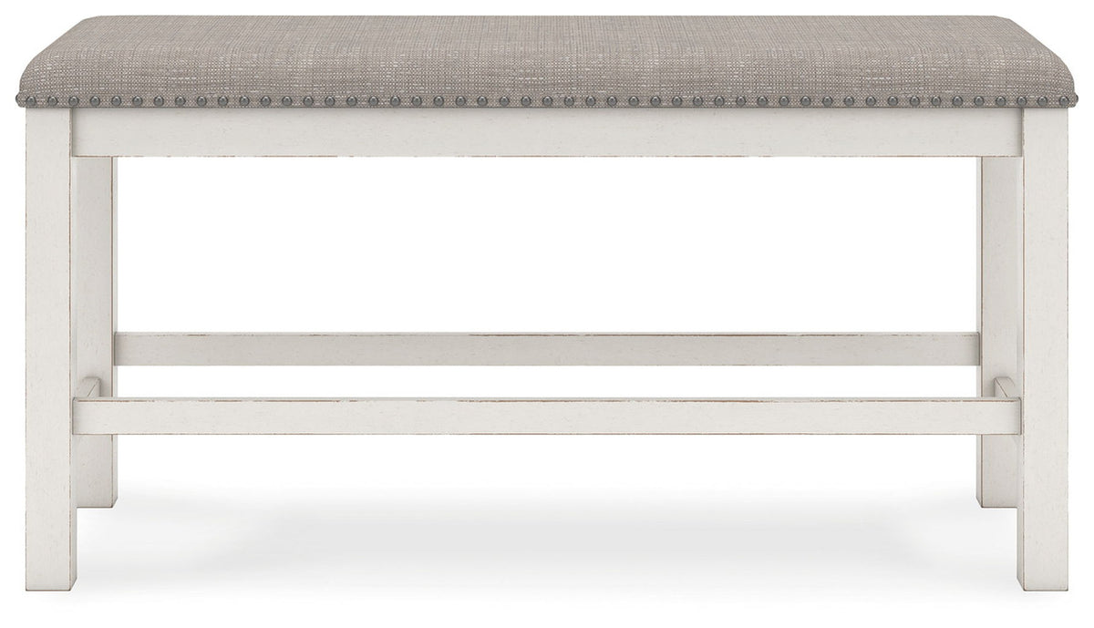 Robbinsdale - Dbl Counter Height Upholstered Dining Bench - Antique White