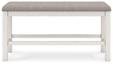 Robbinsdale - Dbl Counter Height Upholstered Dining Bench - Antique White
