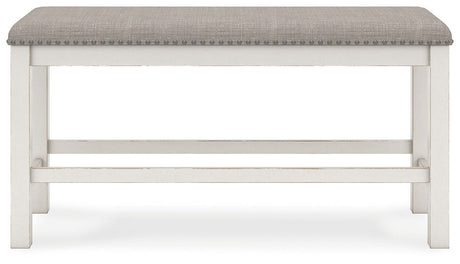 Robbinsdale - Dbl Counter Height Upholstered Dining Bench - Antique White