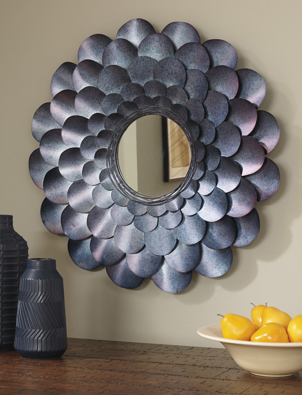 Flower Blue Accent Mirror