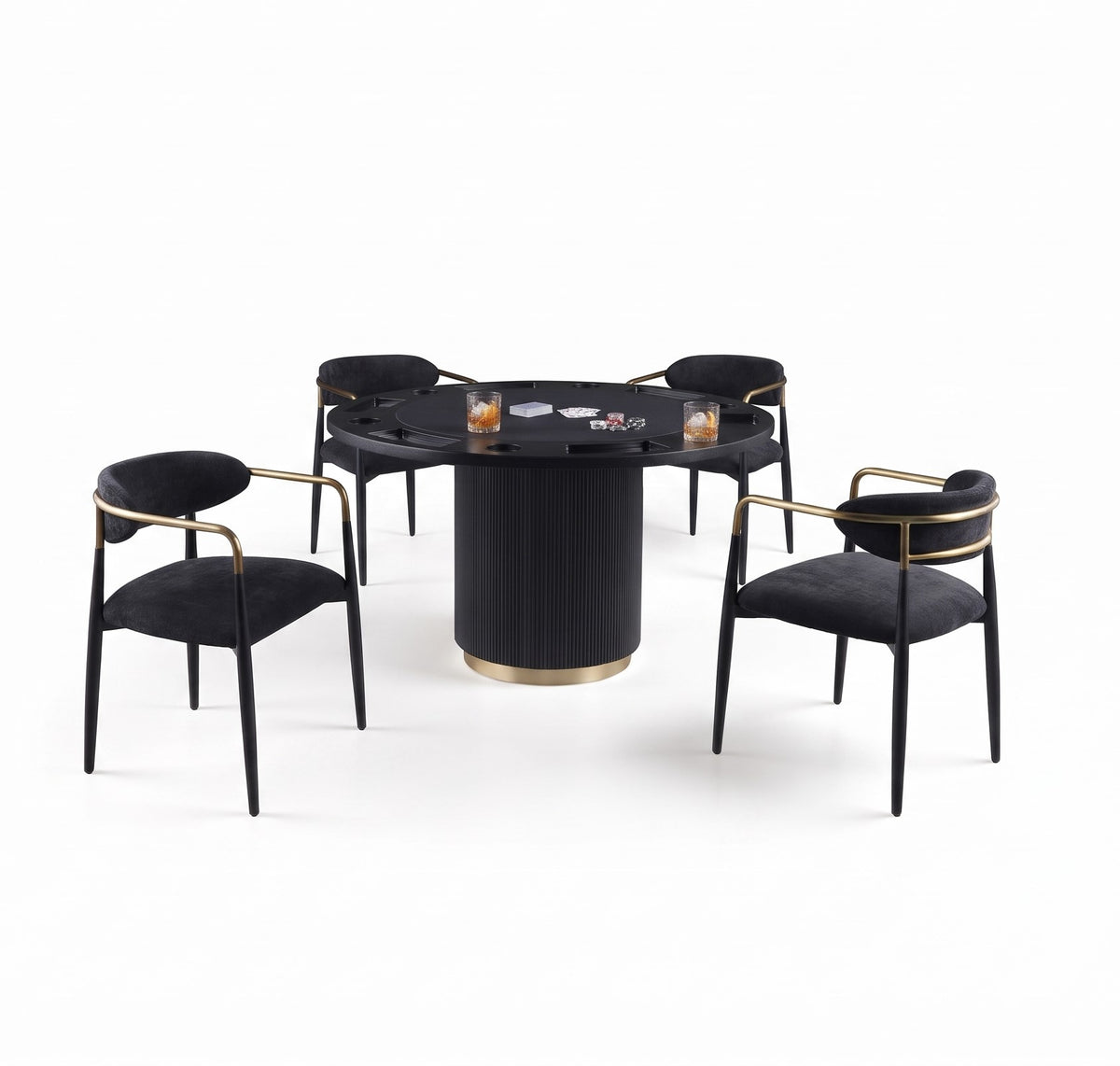 Monaco 5-PC Black/Gold Game Dining Set