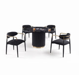 Monaco 5-PC Black/Gold Game Dining Set