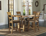 Garrett Light Brown Counter Height Set