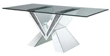 BAQUET Rectangular Glam Mirrored 7-PC Dining Set