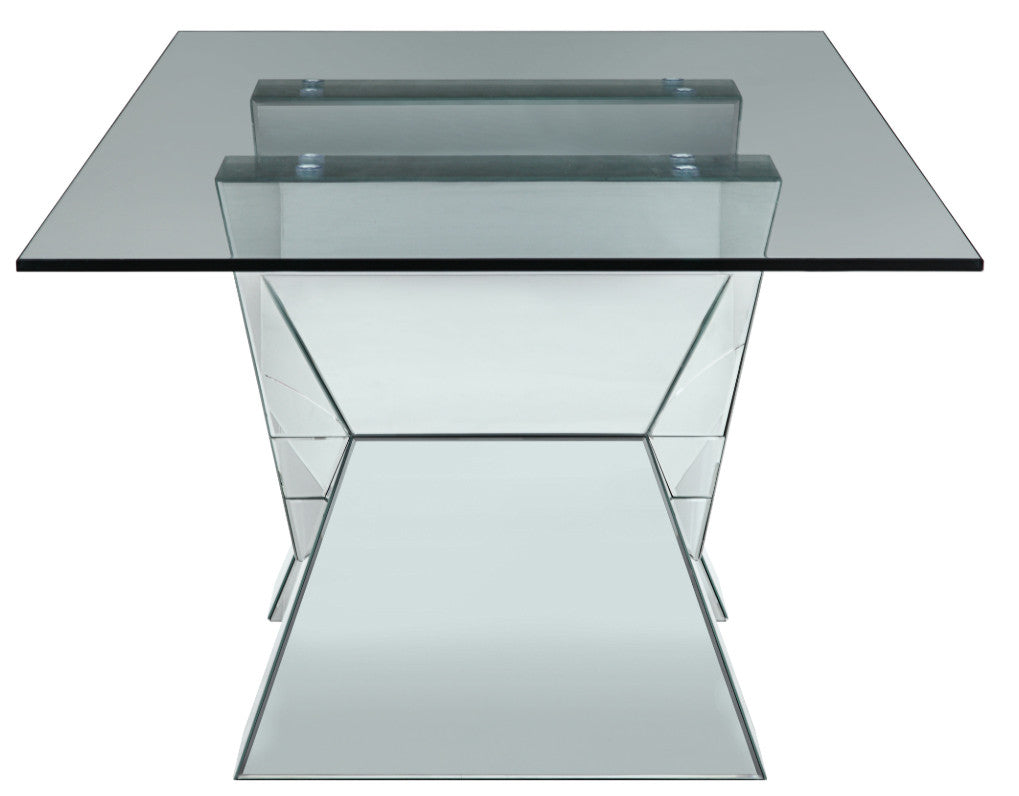 BAQUET Rectangular Glam Mirrored 7-PC Dining Set