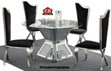 BAQUET 3 Glam Mirrored 5-PC Dining Set