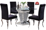 BAQUET Mirrored 5 Piece Dining Set