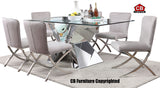 BAQUET Rectangular Glam Mirrored 7-PC Dining Set