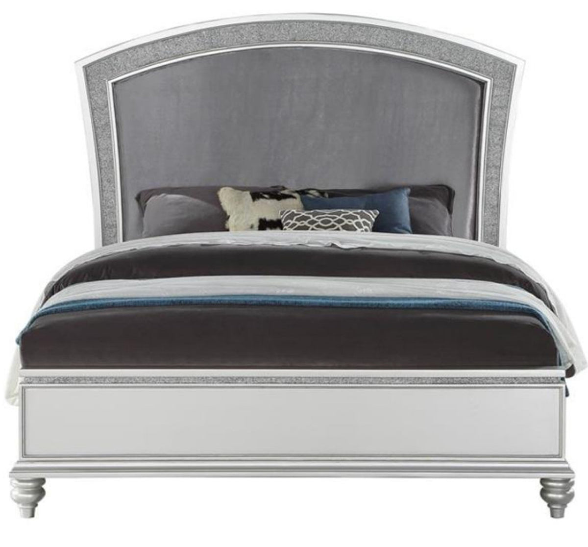 Precious Platinum Rhinestones Bedroom Set