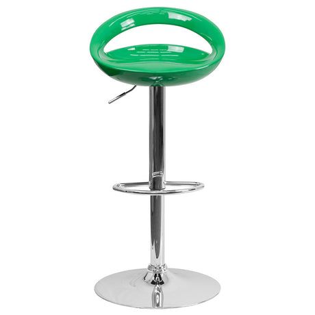 GLOSSY Green Swivel Barstool
